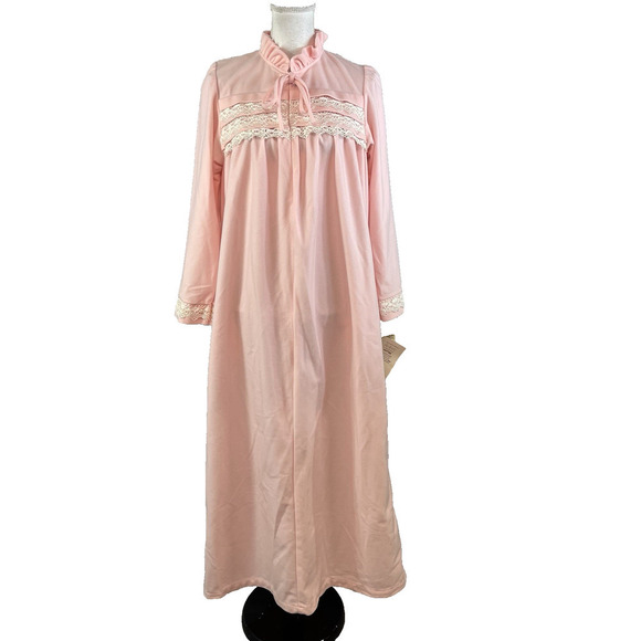Vintage Apostrophe Guilford Sears Nightgrown Dress size Medium 12-14 Pink Lace - Picture 1 of 13